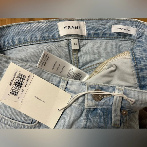 FRAME cut off raw hem Le Brigette Split screen shorts - Picture 6 of 7